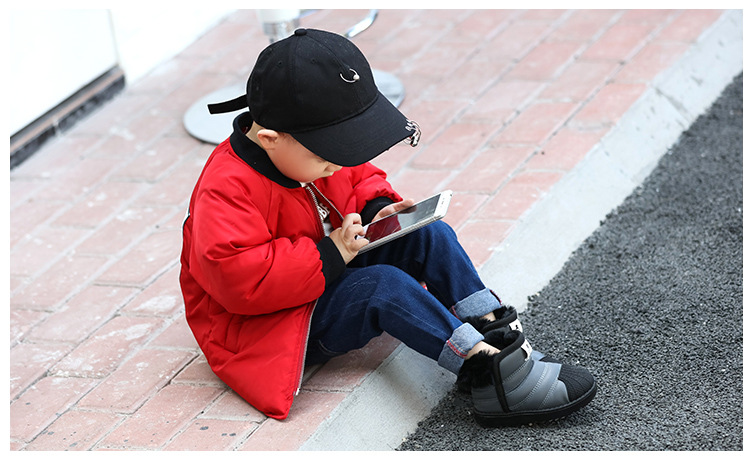 019 Winter new children's uggs padded cotton shoes PU leather children's cotton shoes wholesale