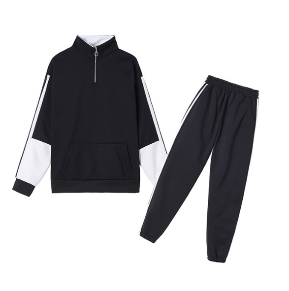 A new Korean-style zipper hooded sweatshirt for female students and a two-piece Instagram class uniform in stock, trendy and thick Item Picture