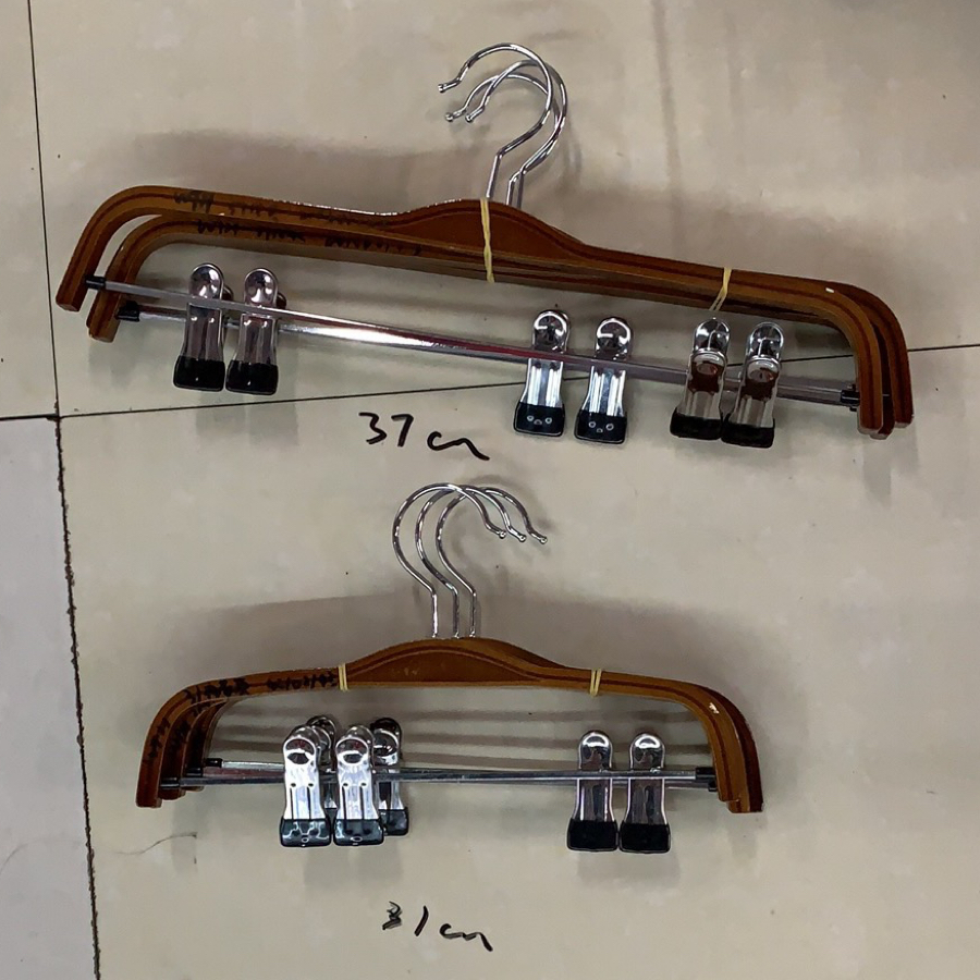 促销实木防滑木衣架成人家用无痕服装店裤架衣挂儿童夹板衣撑裤夹