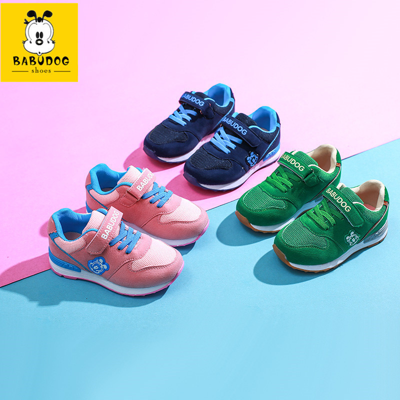 BABUDOG new sneakers for boys and girls, breathable cloth web magic stickers, Korean casual shoes for boys and girls
