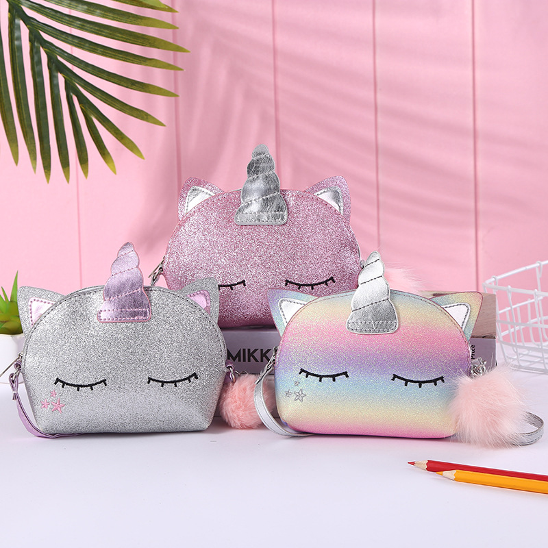 The new Jinjiduo Unicorn children's bag, the Unicorn Rainbow Gerite crossbody bag for women, is a Korean version available