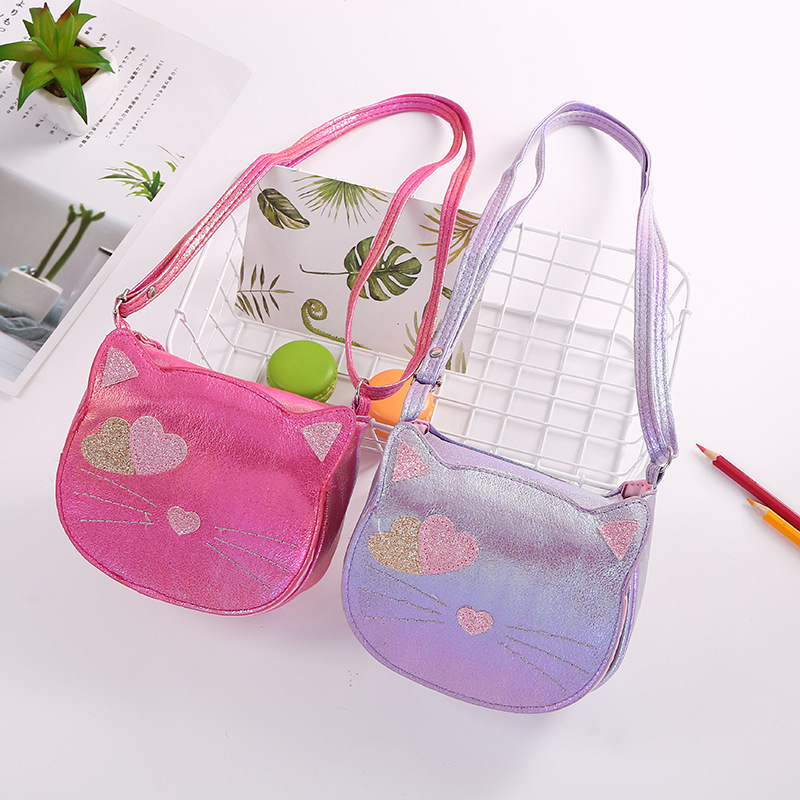 Jinjiduo Foreign Trade fashionable and trendy women's PU cat cute casual single-shoulder crossbody bag Children's small bag