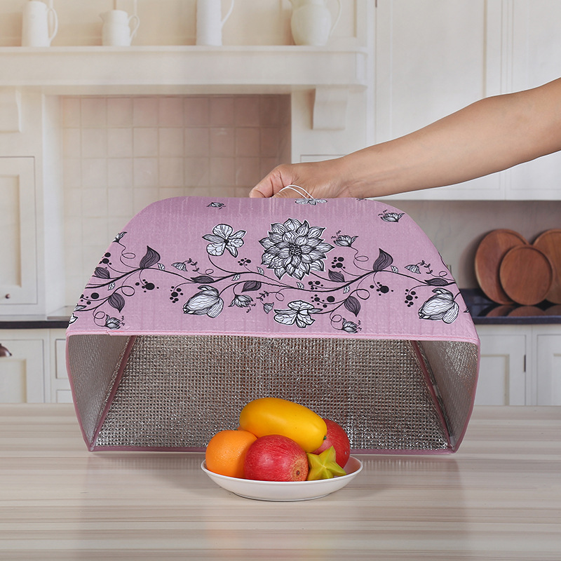 Natural residence foldable thermal insulation food cover Square table cover Aluminum film food cover Dustproof vegetable cover vegetable cover