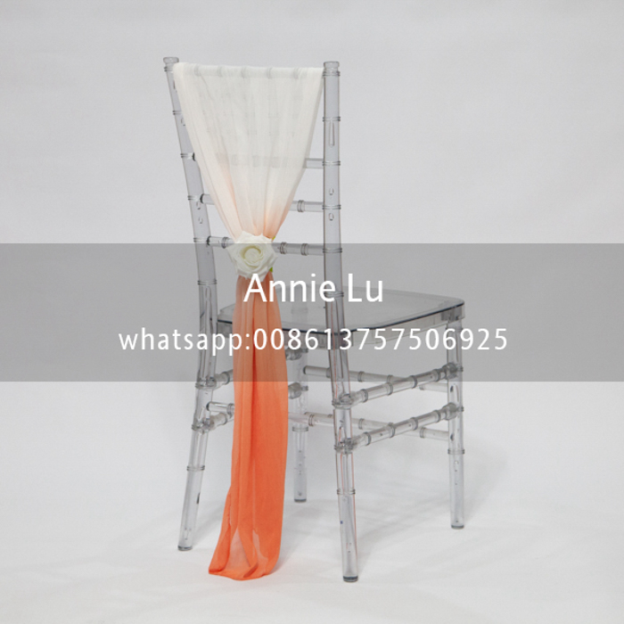 热销新品双色雪纺椅背纱 雪纺桌旗 户外婚礼椅子装饰用品婚庆道具