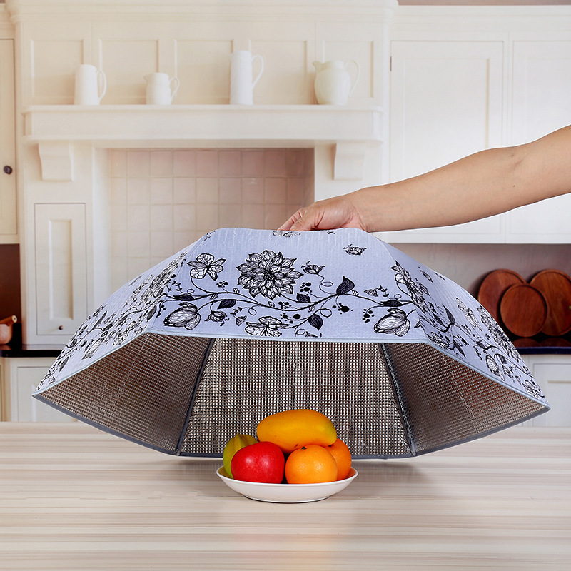 天然居可折叠保温菜罩中号圆形铝箔饭菜罩食物饭菜保温罩批发