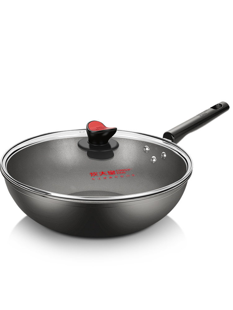 炊大皇无油烟锅不粘锅炒锅34CM燃气灶电磁炉适用家用炒菜锅不沾锅