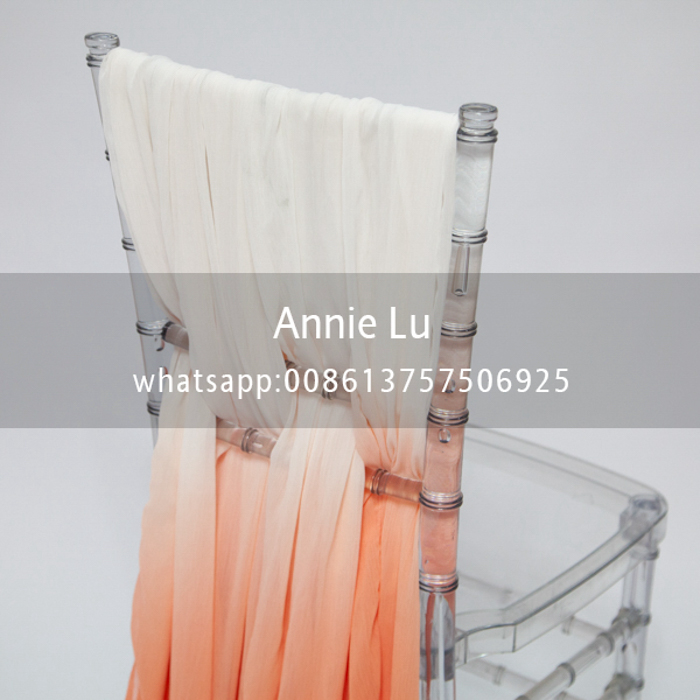 Hot-selling new product: Two-color chiffon chair back, chiffon table flag, outdoor wedding chair, decorative items, wedding props Application Scenario