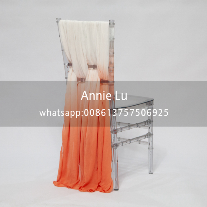 Hot-selling new product: Two-color chiffon chair back, chiffon table flag, outdoor wedding chair, decorative items, wedding props Specification image