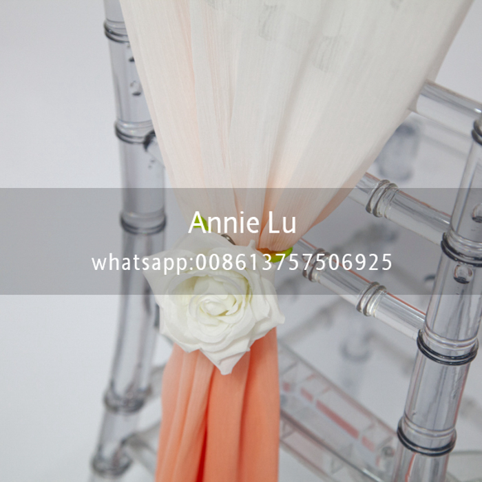 Hot-selling new product: Two-color chiffon chair back, chiffon table flag, outdoor wedding chair, decorative items, wedding props details Picture