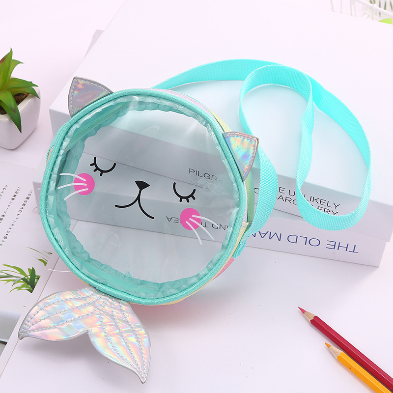 Jinjiduo Children's Bag Korean version New cat Mermaid Fish tail PVC transparent bag Women's single-shoulder crossbody bag Application Scenario