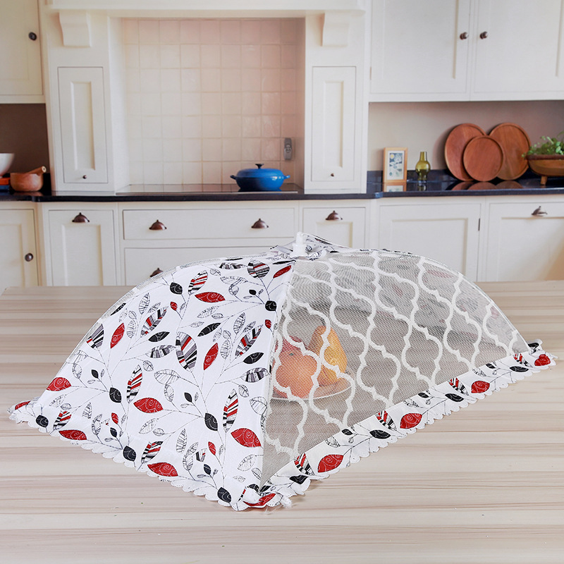 Natural home dust and fly proof cover dish cover Round rectangular dust cover folding table cover wholesale