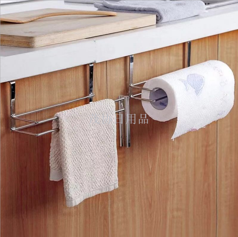 Contracted kitchen paper towel rack bathroom paper rack metal paper roll rack hanging without hole