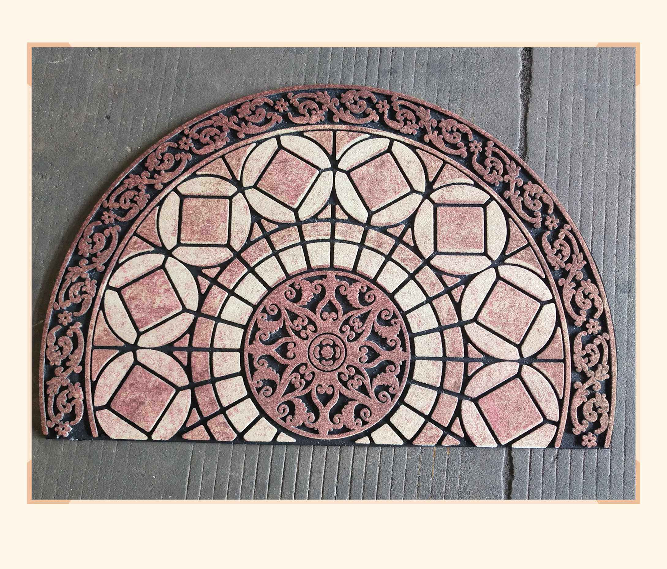 European-style rubber flocking floor mat, anti-slip mat, door mat, foot mat, carpet, mud scraper mat, outdoor mat, 58*88CM, good quality, clear pattern, multiple patterns can be mixed or cleaned, 10 pieces per piece Application Scenario