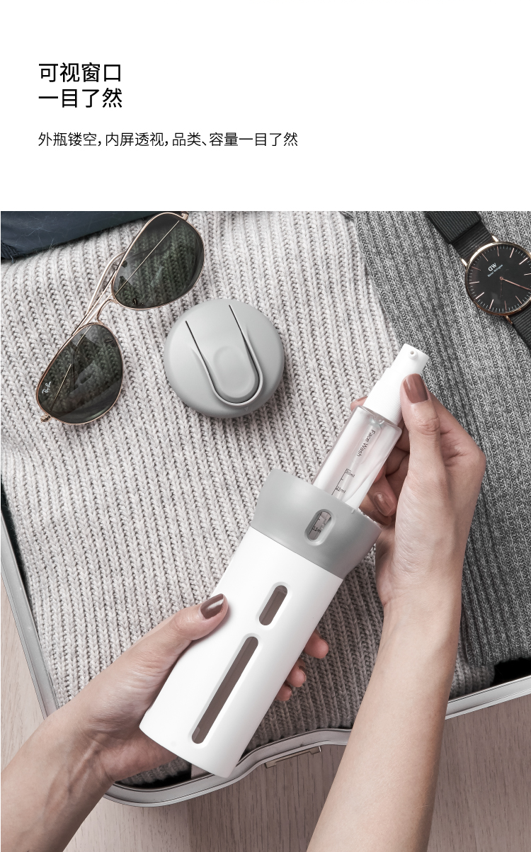抖音爆款旅行乳液分装瓶出差化妆品分装瓶便携四合一旋转按压式产品图