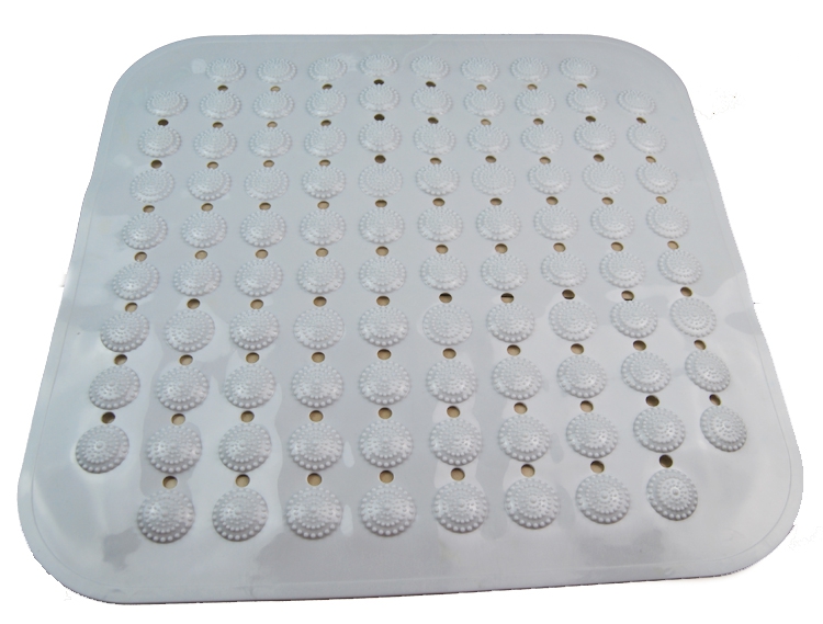Transparent/solid-color square dot round bead plain transparent bathroom mat, anti-slip mat, PVC floor mat, bathtub mat Application Scenario