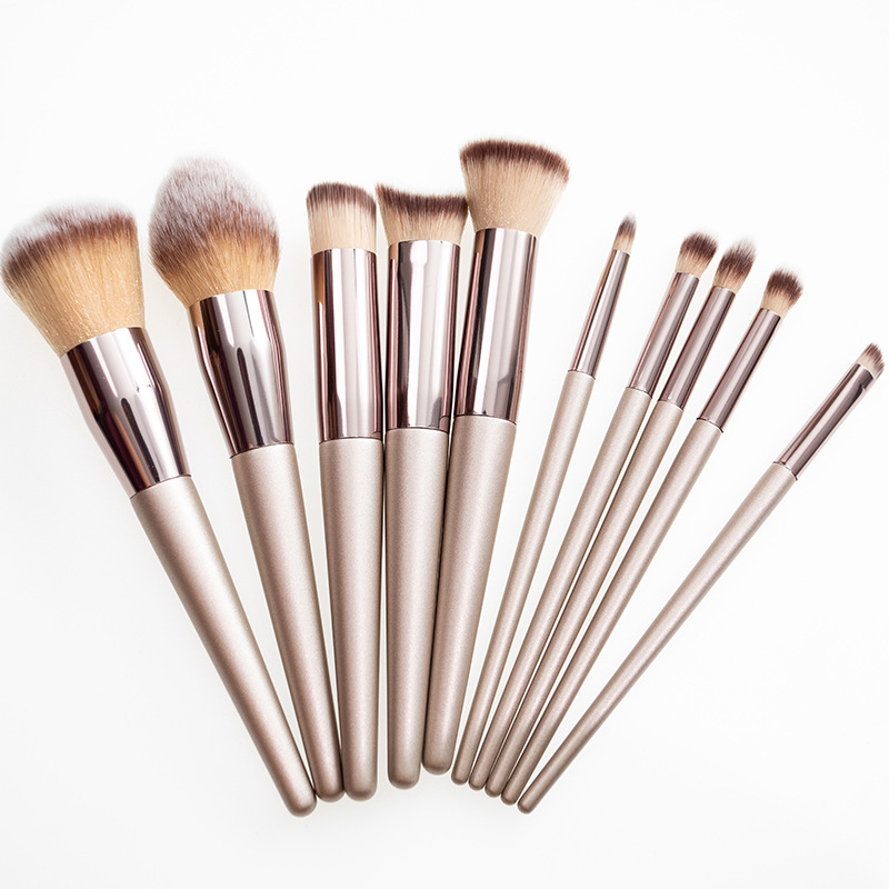 Factory-processed and customized beauty tools, high-end champagne gold foundation brush, eyeshadow brush, single set wholesale