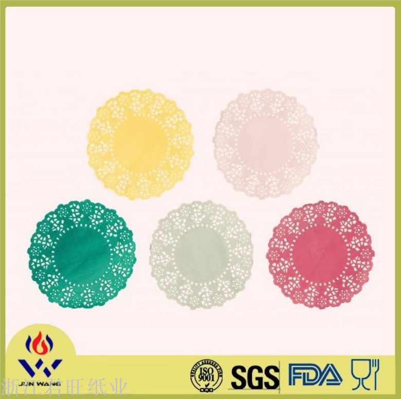 Hot Color Tray Paper Round Hollow Food Mat Paper Oil Proof Color Cake Paper Mat Baking Through Flower Paper