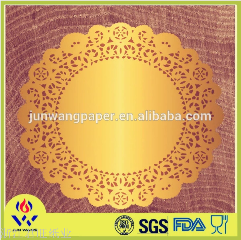 Manufacturers Selling Silver Hollow Food Paper Placemat One-Time Baking Golden Flower Paper Oil Proof Through Flower Bottom details Picture