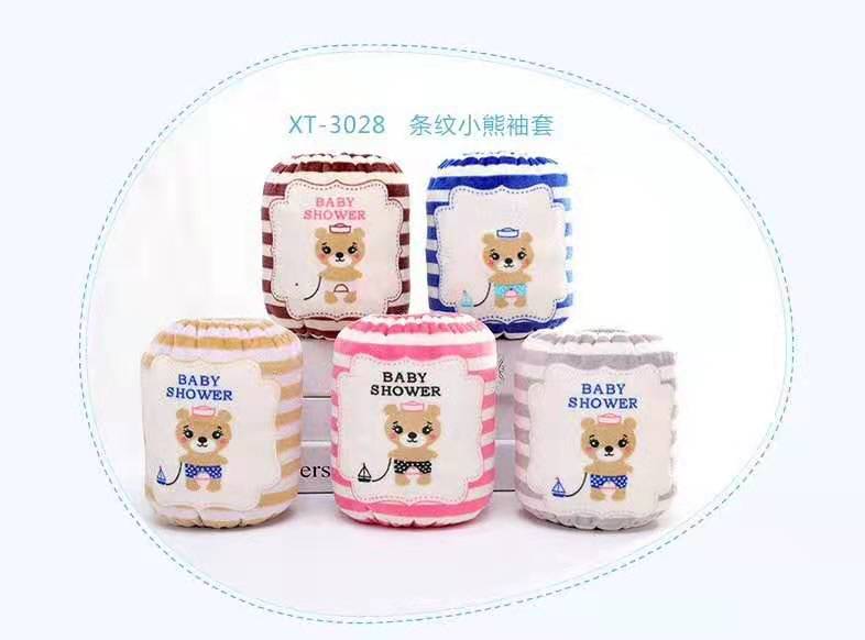 热销韩版袖套 新款韩版绒布儿童防污袖套 学生短款护袖 处理套袖产品图