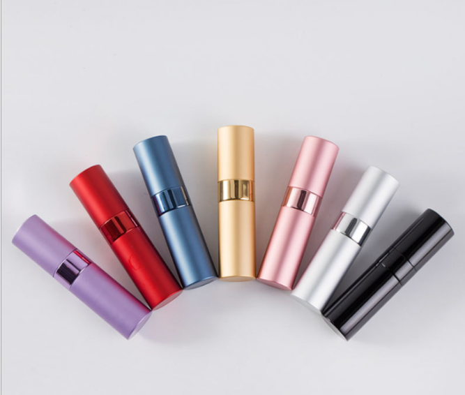 8ml rotating spray perfume bottle, aluminum portioned bottle, glass empty bottle, rotating telescopic cosmetic spray bottle in stock Specification image