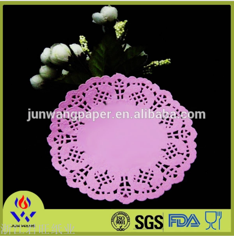 Direct Colorful Cake Paper Mat Round Hollow Flower Lace Paper Disposable Snack Food Paper Placemat Item Picture