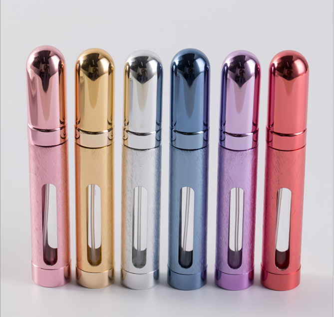 12ml portable aluminum foil bullet-shaped perfume bottle, glass bottle, spray perfume tube, perfume holder, portioned bottle