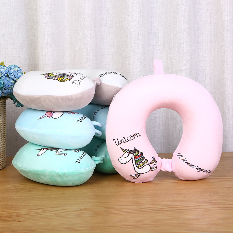 Unicorn slow rebound printed memory cotton U-shaped memory pillow U-shaped U-shaped pillow neck pillow