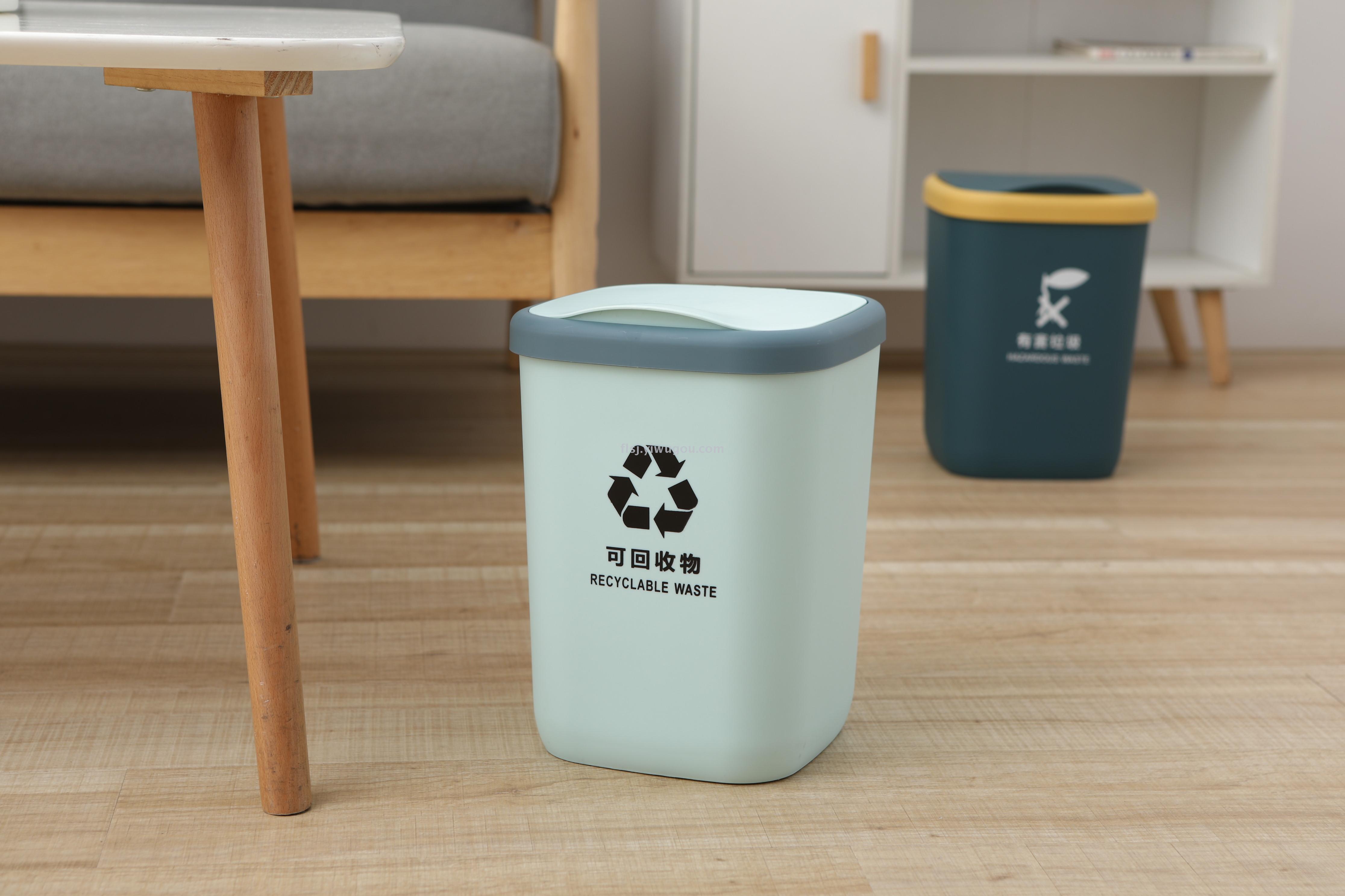 Shanghai dry and wet classification and separation trash cans, household kitchen, living room and bathroom, environmentally friendly plastic thickened trash cans details Picture