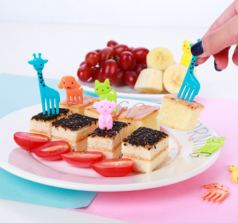 动物庄园可爱迷你便当签儿童卡通水果叉套装创意塑料便当装饰签产品图