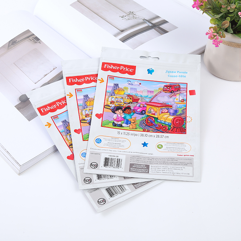 Factory direct sales of jigsaw puzzle toy packaging, aluminum film self-sealing self-standing plastic bags, OPP composite bags, customized LOGO details Picture