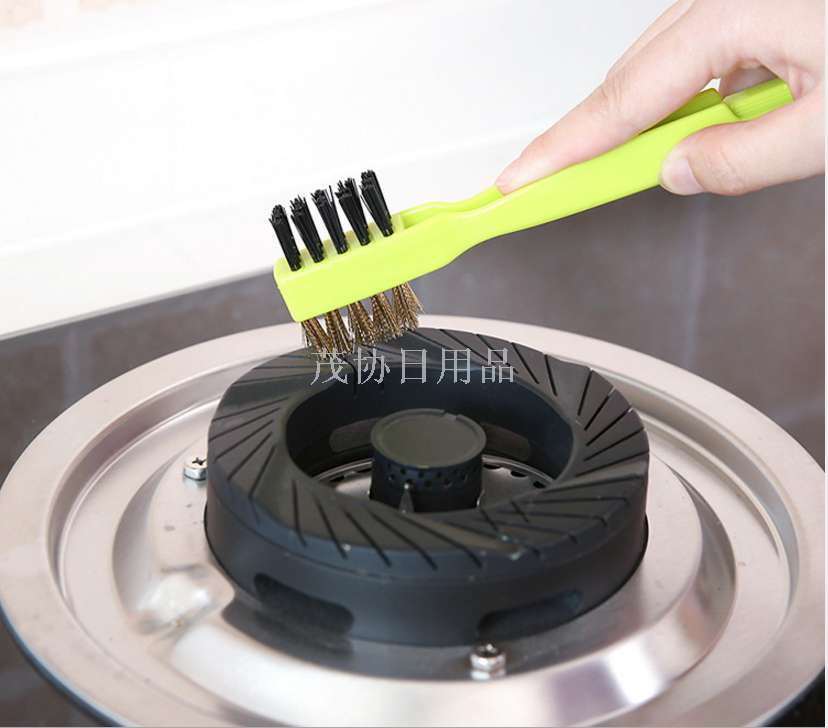 Gas range cleaning brush Gas range brush Brass wire brush Pot bottom cleaning and descaling range gap brush