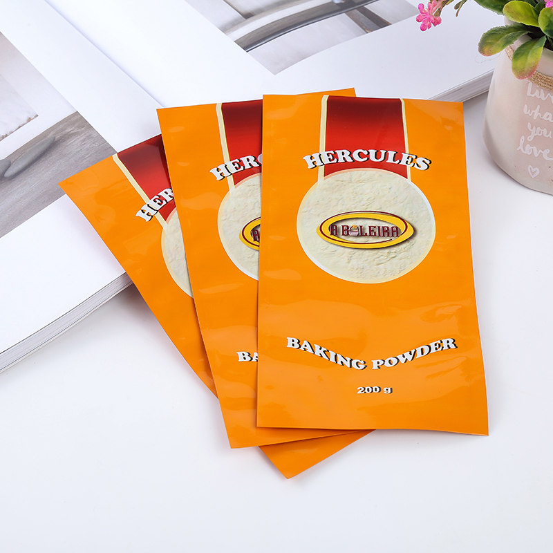 Factory direct sales of flour food packaging aluminum film self-sealing plastic bags CPPOPP composite bags with customized LOGO patterns