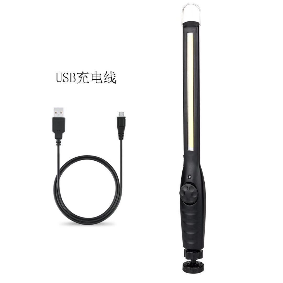 Cross-border 360-degree multi-functional USB charging high-intensity flashlight, outdoor camping lamp, COB long strip work maintenance lamp