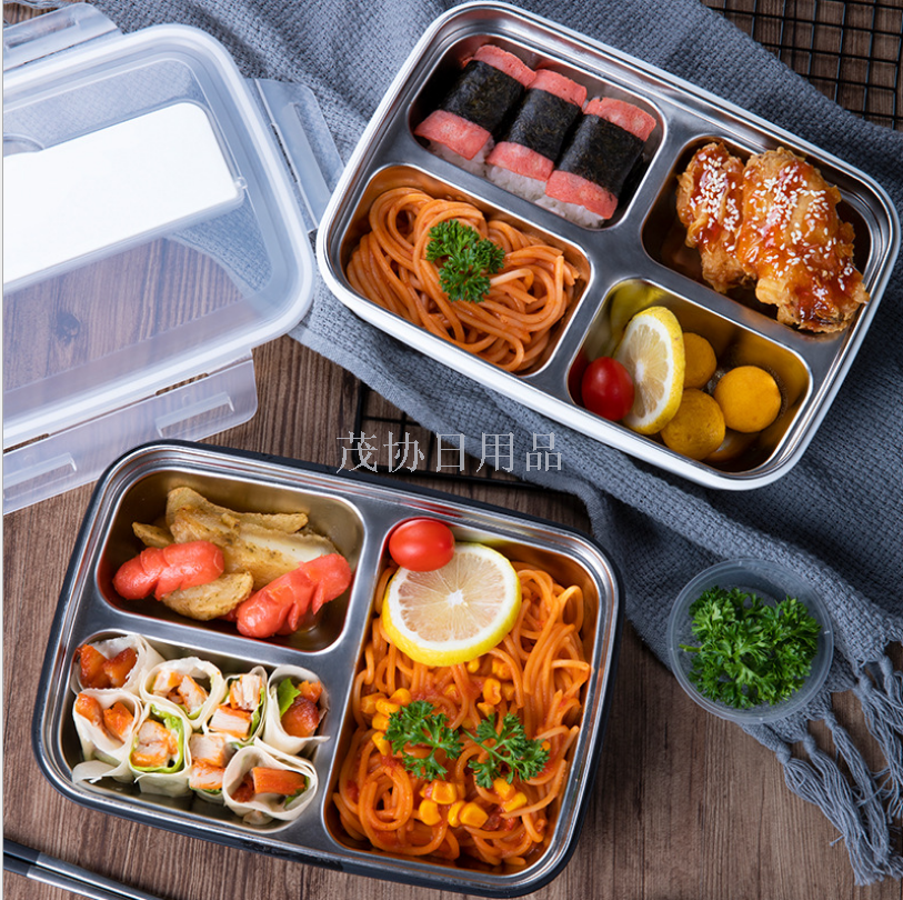 Stainless steel lunchboxes bento boxes student adult portable crisper lunchboxes wholesale