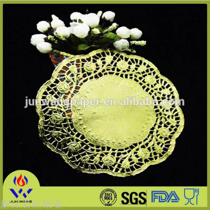 Hot Rose Pattern Flower Backing Paper Gold Hollow Paper Pad Oil Proof Dessert Through Flower Paper Paper Placemat