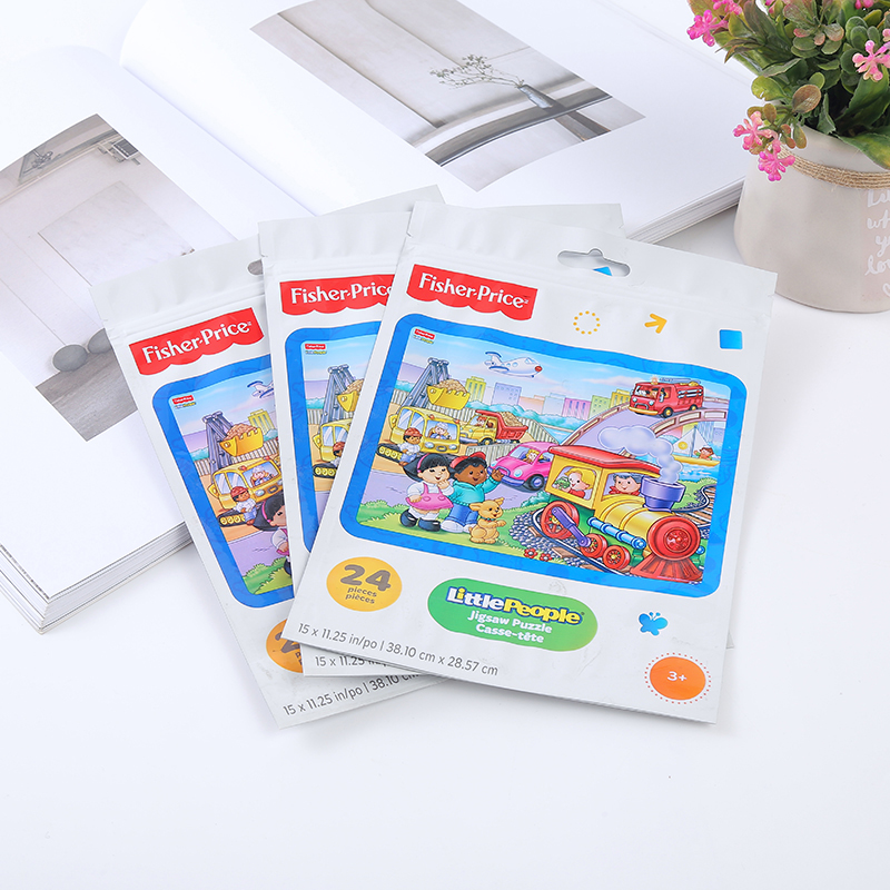 Factory direct sales of jigsaw puzzle toy packaging, aluminum film self-sealing self-standing plastic bags, OPP composite bags, customized LOGO
