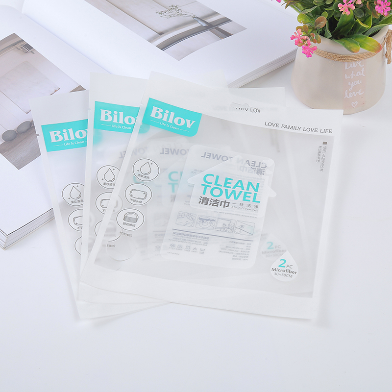Factory direct sales of cleaning towels, daily necessities packaging, frosted plastic bags, OPPCPP composite bags, customized LOGO patterns