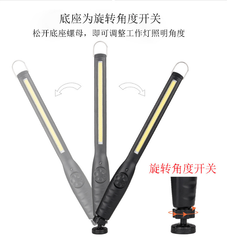 Cross-border 360-degree multi-functional USB charging high-intensity flashlight, outdoor camping lamp, COB long strip work maintenance lamp Application Scenario