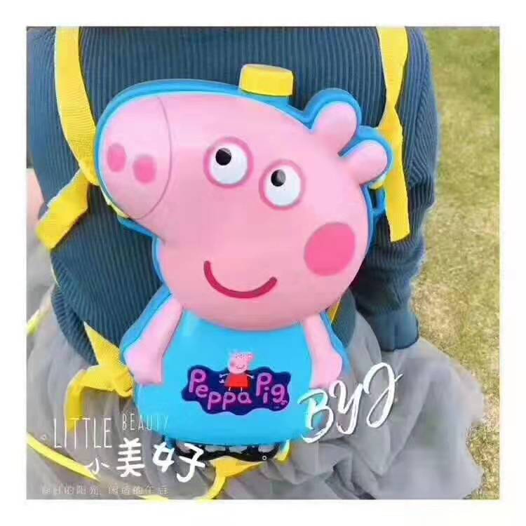 小猪戏水粉红猪水枪玩具小猪背包水枪气压水枪儿童沙滩玩具