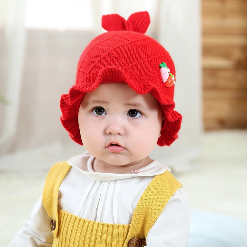 New Baby Hat Baby Children Hat Rabbit Radish Knitted Cartoon Warm Hat Wholesale details Picture