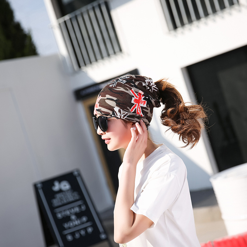 Factory Wholesale Stalls New Retro Camouflage Outdoor Multi-Functional Knitted Hats Creative Hats Fashion Pullover Hats