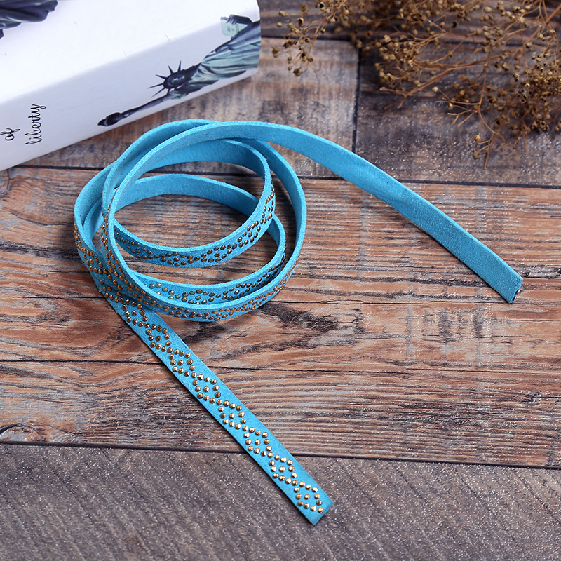 Korean-style velvet super-fine fiber riveted braided rope, DIY accessories, clothing accessories, customizable color cards, factory direct sales details Picture