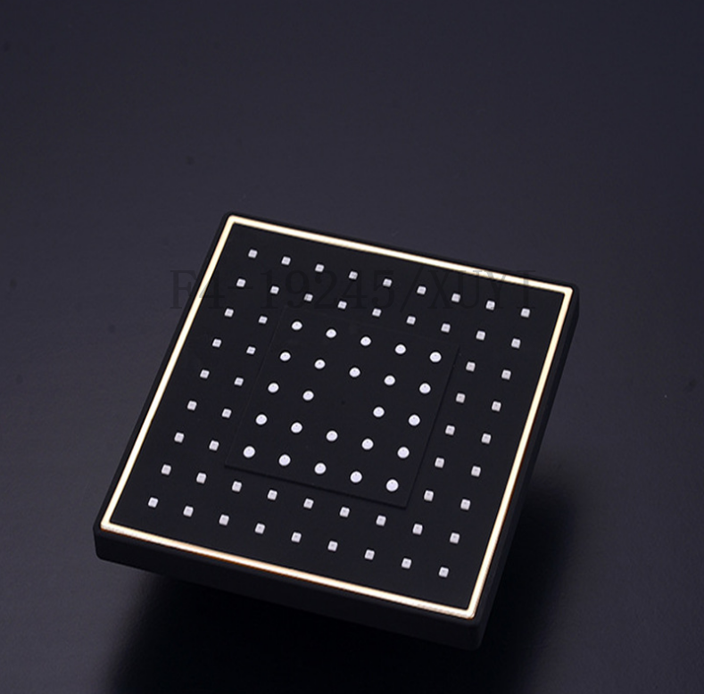 Factory direct sales of two-piece electroplated shower head sets, creative circular black top-spray shower head sets for household use details Picture