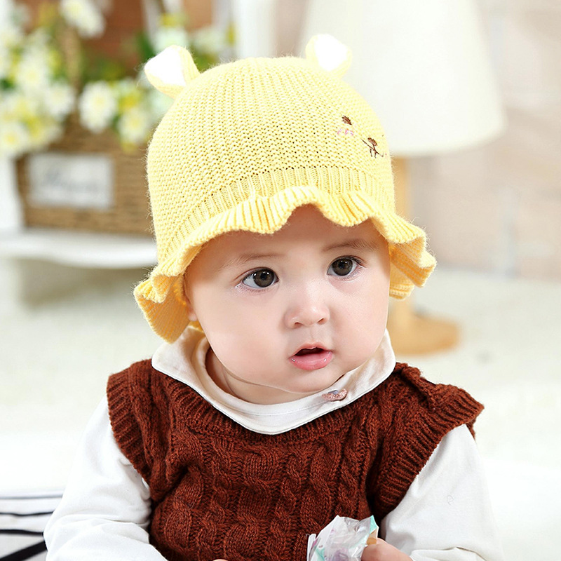 Cross-Border 2018 Autumn/Winter Pullover Hat Wool Rabbit Baby Hand-Knitted Hat Children's Autumn/Winter Hat Wholesale Specification drawing