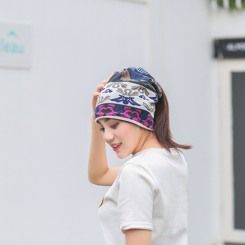 新款韩版套头帽孕妇秋季户外运动帽针织月子帽复古个性帽子贸批发详情图2