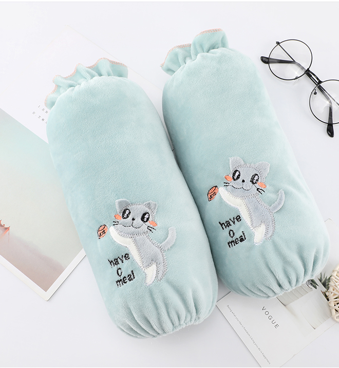 Autumn and winter long sleeve female students office kitchen protective sleeve embroidered lovely cartoon flanker sleeve thumbnail