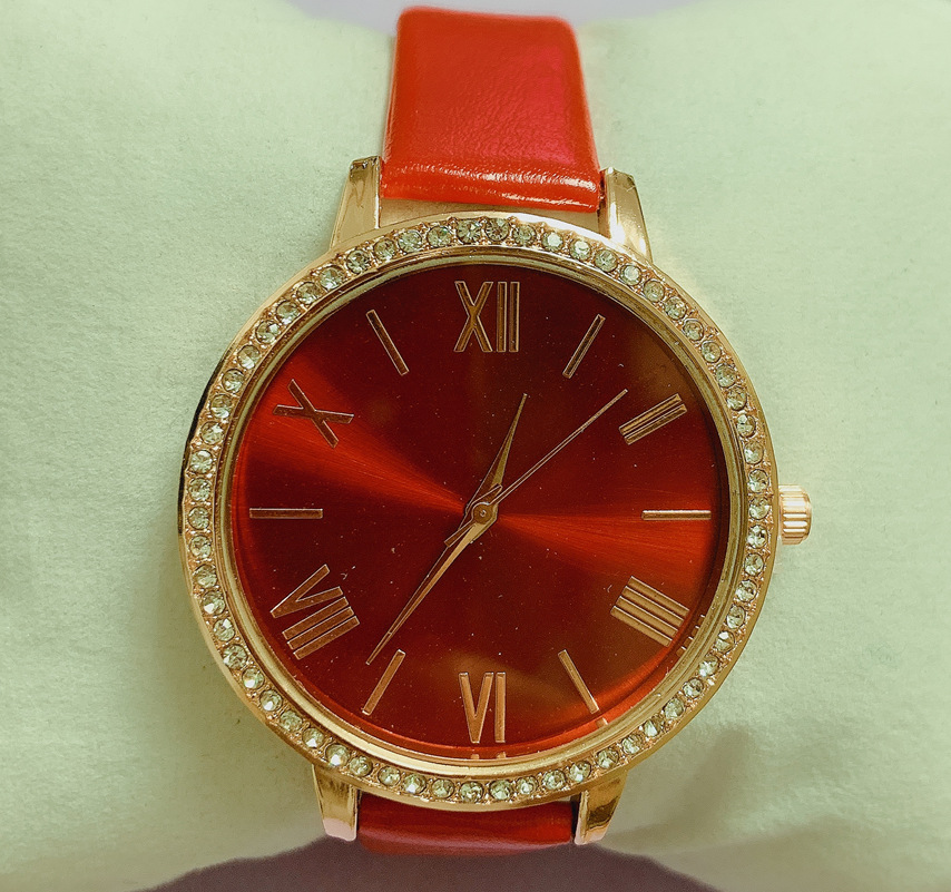 女士钻表 休闲时尚皮带手表 学生手表 女士手表一件代发