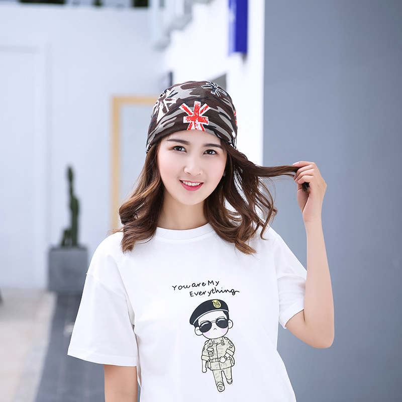 Factory Wholesale Stalls New Retro Camouflage Outdoor Multi-Functional Knitted Hats Creative Hats Fashion Pullover Hats details Picture
