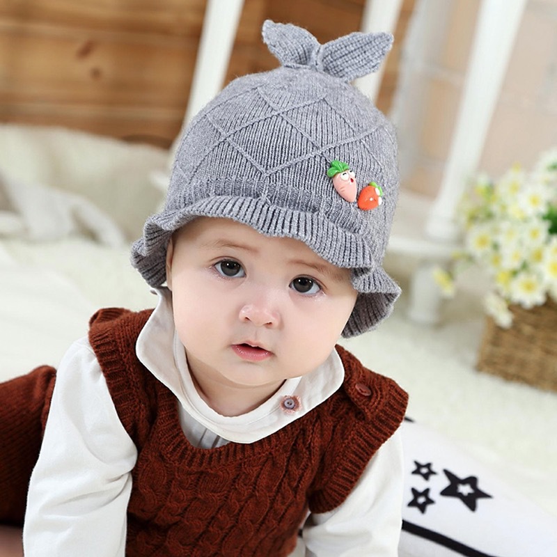 New Baby Hat Baby Children Hat Rabbit Radish Knitted Cartoon Warm Hat Wholesale Specification drawing
