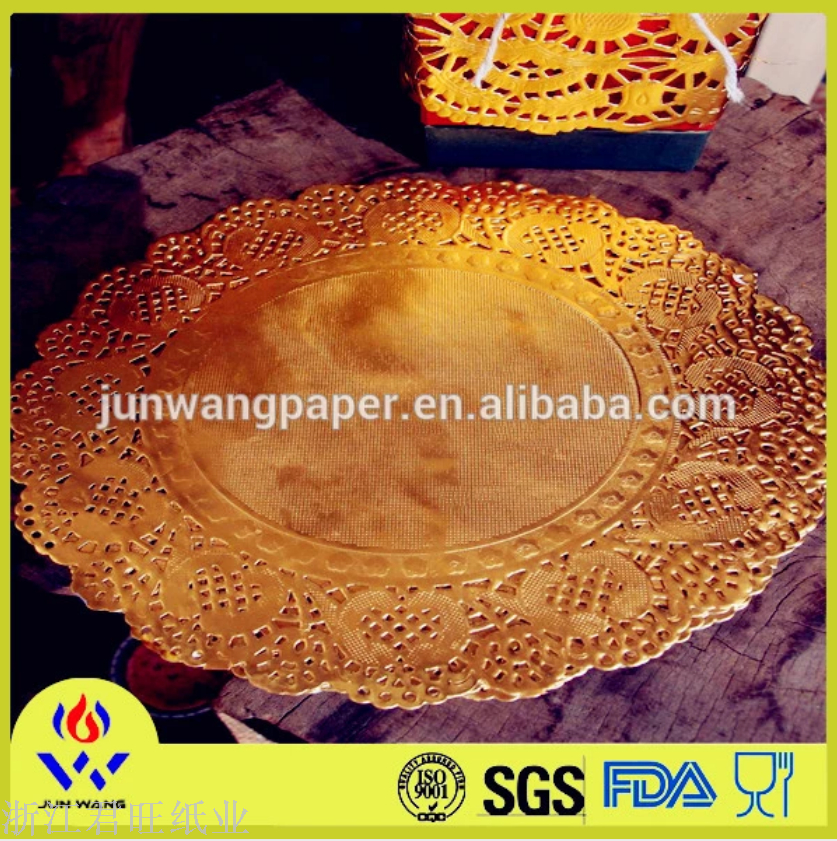 Direct Hotel Hollow Paper Gold Lace Paper Disposable Dessert Dessert Pad Paper Round Honeysuckle Bottom Paper Item Picture